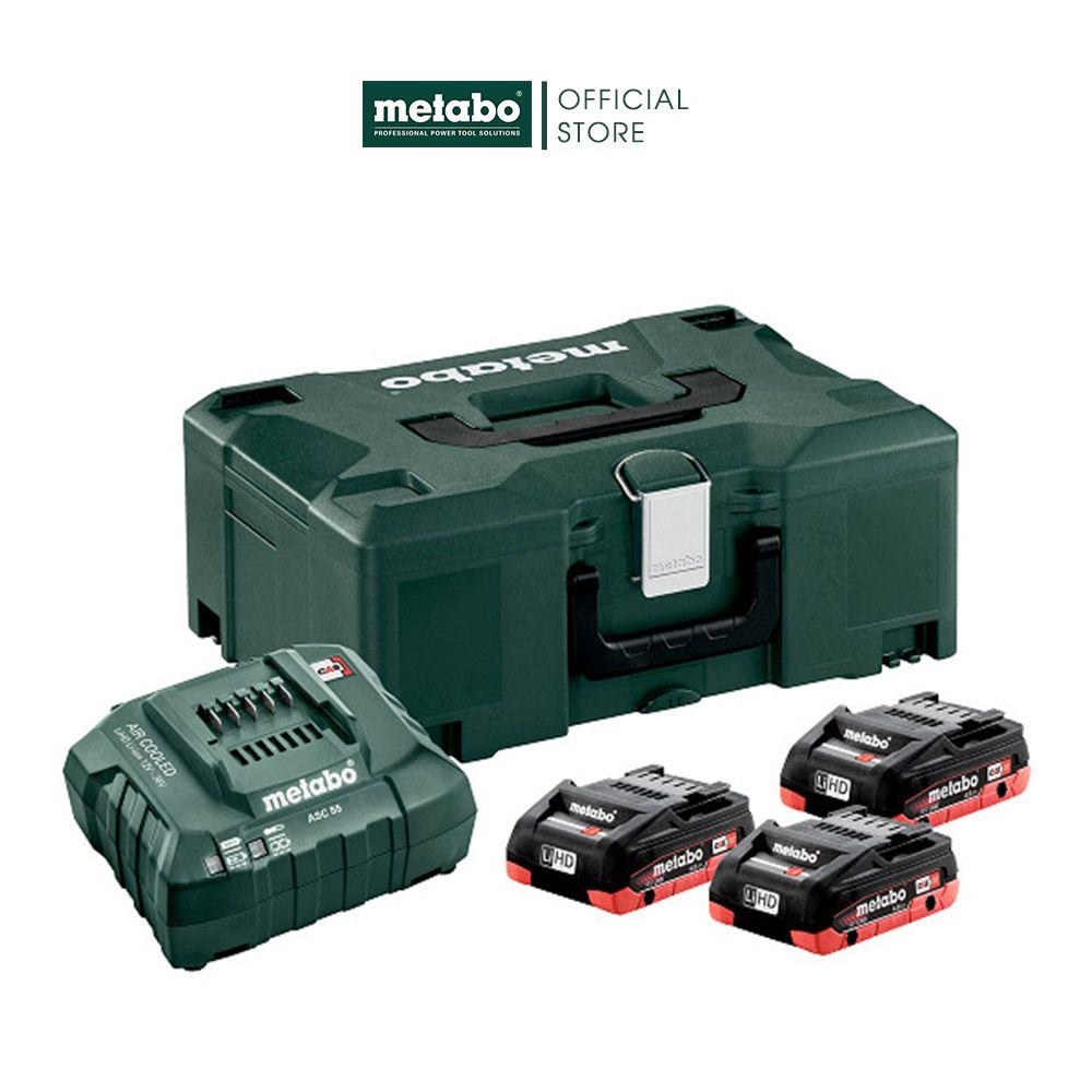 Bộ Pin LiHD & Sạc Metabo BASIC SET 3 X 4.0AH + ASC 55